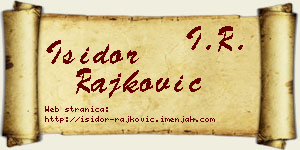 Isidor Rajković vizit kartica